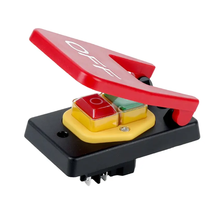 interruptor eletromagnético vermelho grande da tecla do painel 16A OFF