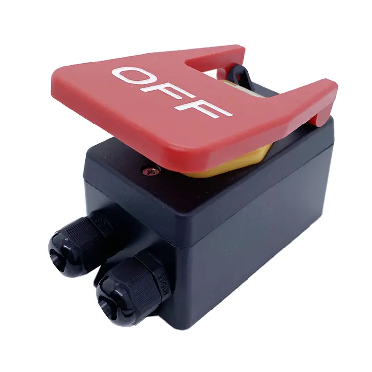 16A vermelho grande FORA do interruptor eletromagnético da tecla do painel com caixa