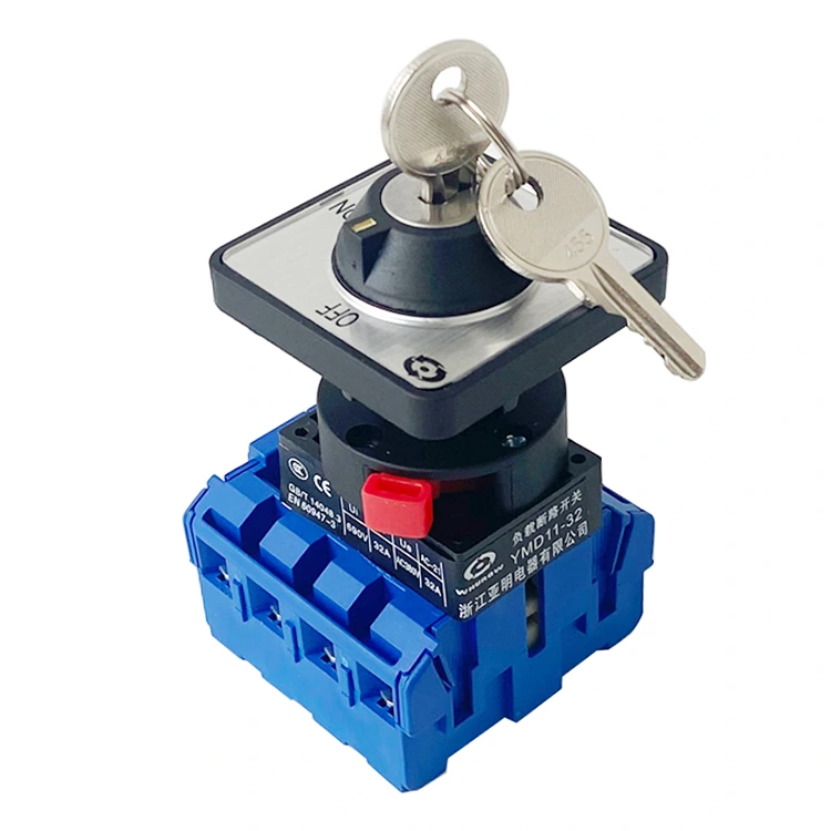 Interruptor de isolamento de montagem com parafuso do painel de controle de rotação de chave 25A