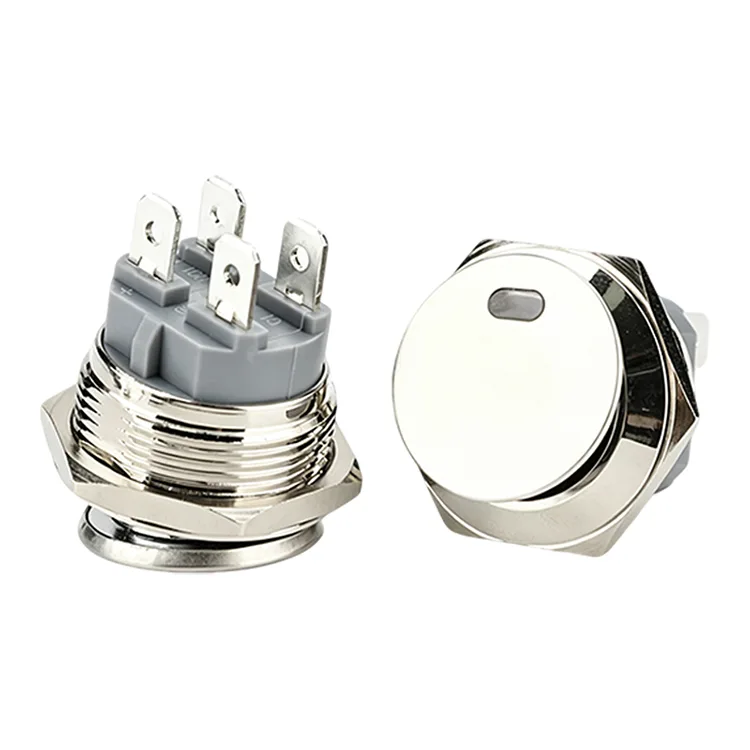 Interruptor oscilante redondo de metal de 4 pinos e 22 mm