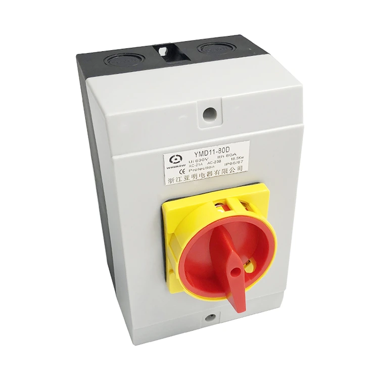 Interruptor isolador 80A com caixa inferior preta