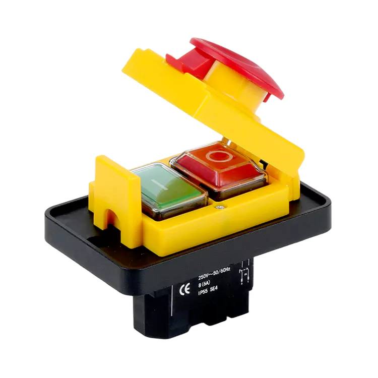 Interruptor eletromagnético de botão grande da tampa da parada de emergência do painel 8A