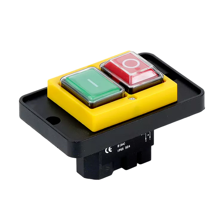 interruptor eletromagnético de botão amarelo grande do painel 8A