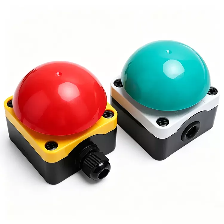 Botão de pressão manual, pedal, joelho, interruptor superior, reinicialização, parada de emergência com travamento automático