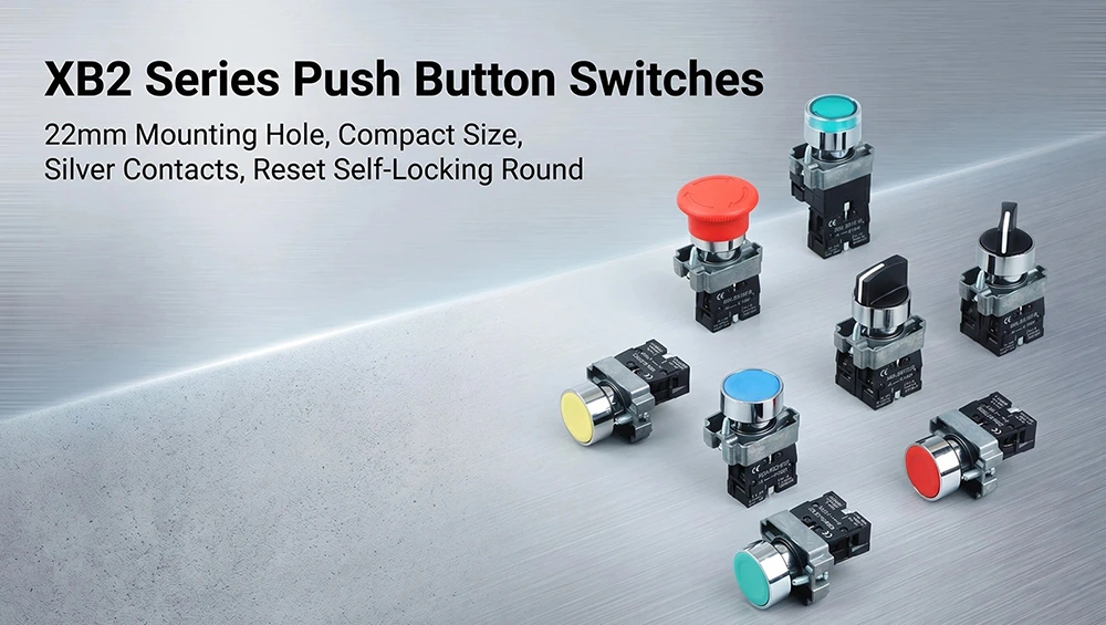XB2-BG Key Reset Self-locking Two-Three Position Knob Rotary Switch