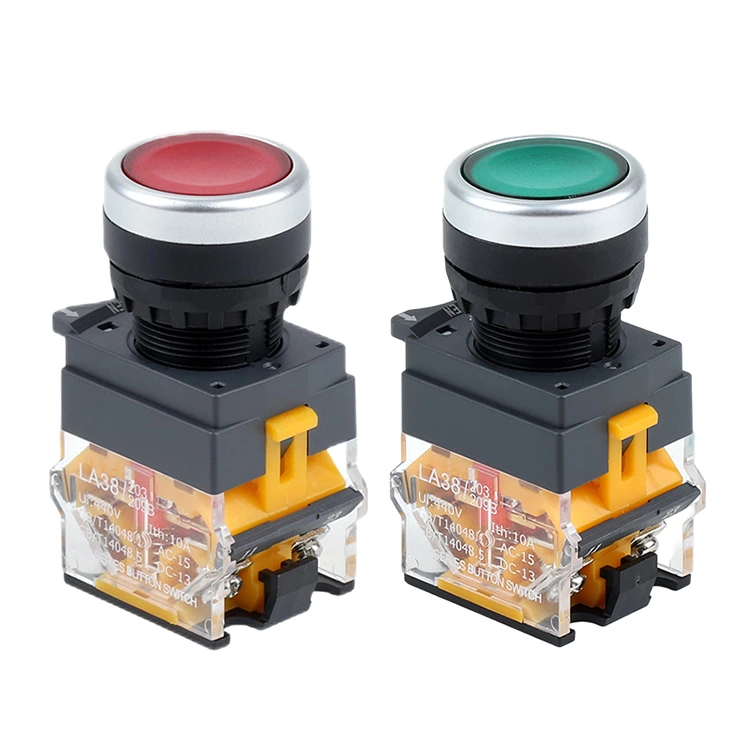 LA38-11 Interruptor de botão de reinicialização/travamento automático 1NO1NC