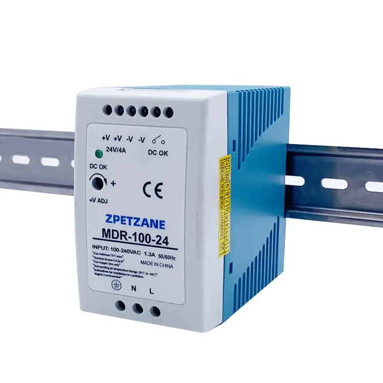 Fonte de alimentação com interruptor montado em trilho DIN MDR-100W