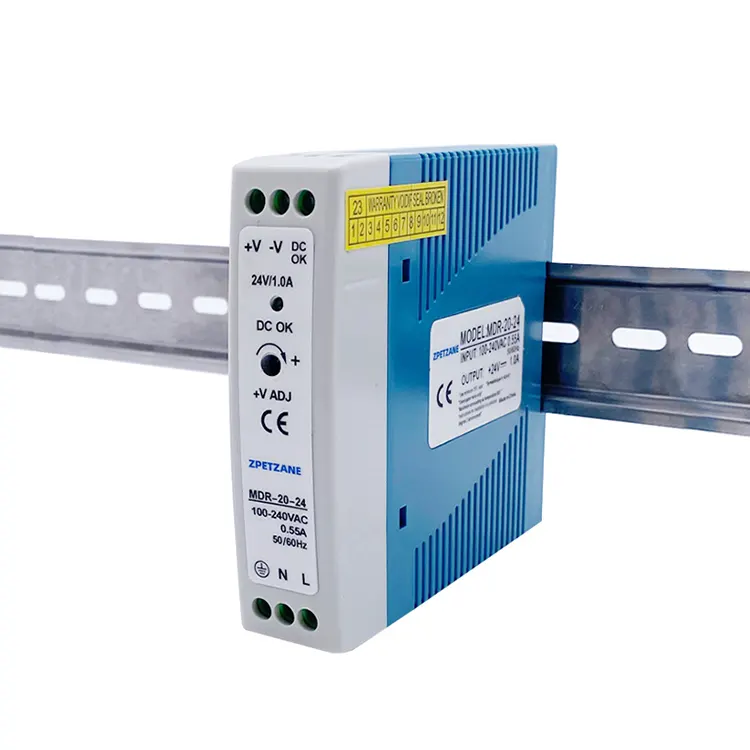 Fonte de alimentação com interruptor montado em trilho DIN MDR-20W