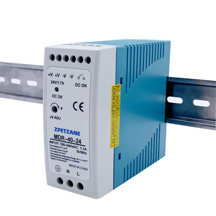 Fonte de alimentação com interruptor montado em trilho DIN MDR-40W