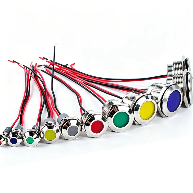 Luz indicadora de metal com fio