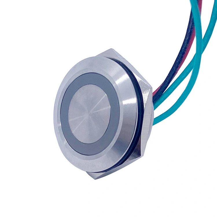 Interruptor de botão de metal tipo ultra curto com luz LED